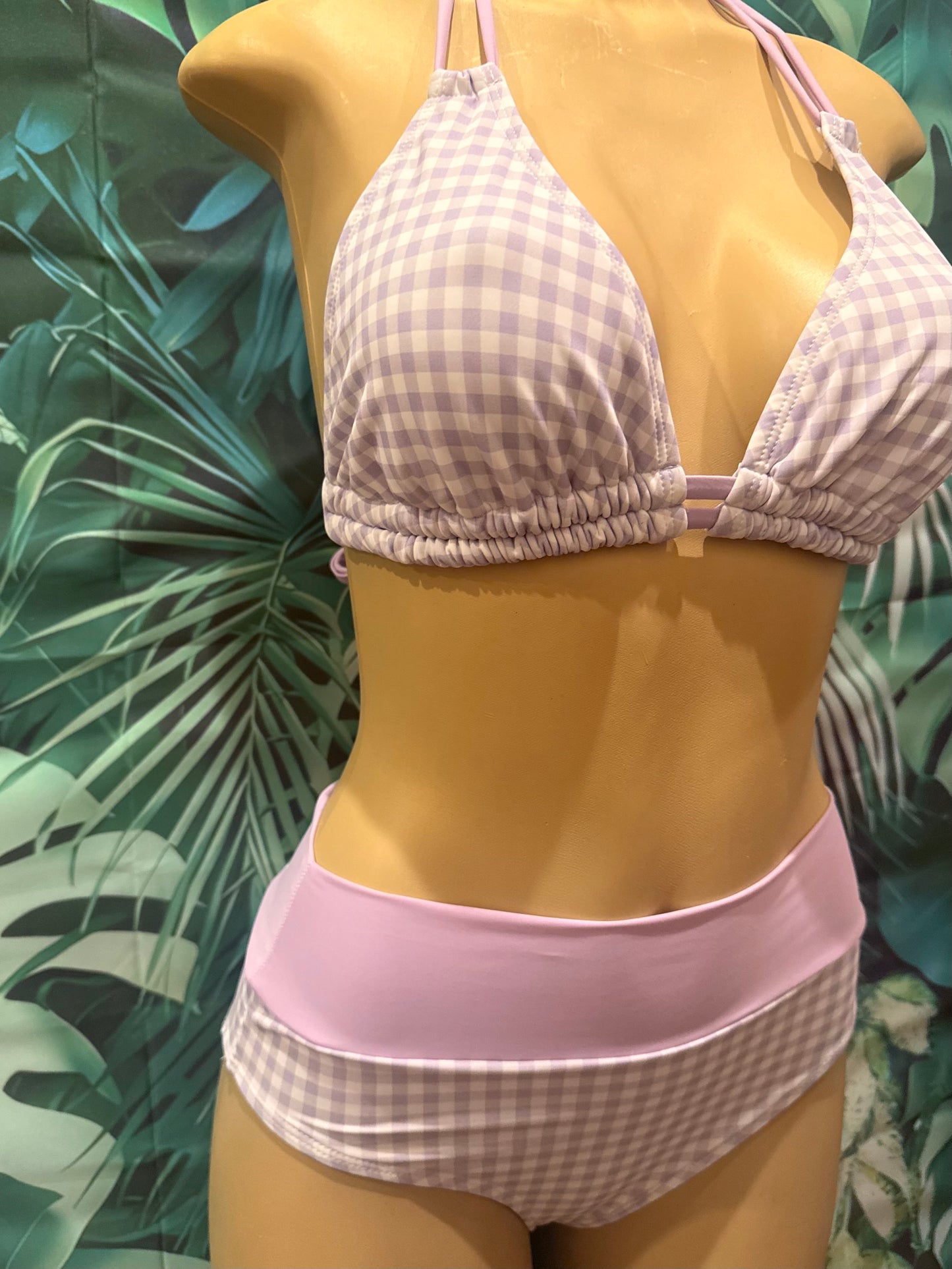 Lolita Double String Top Purple Cowgirl Gingham