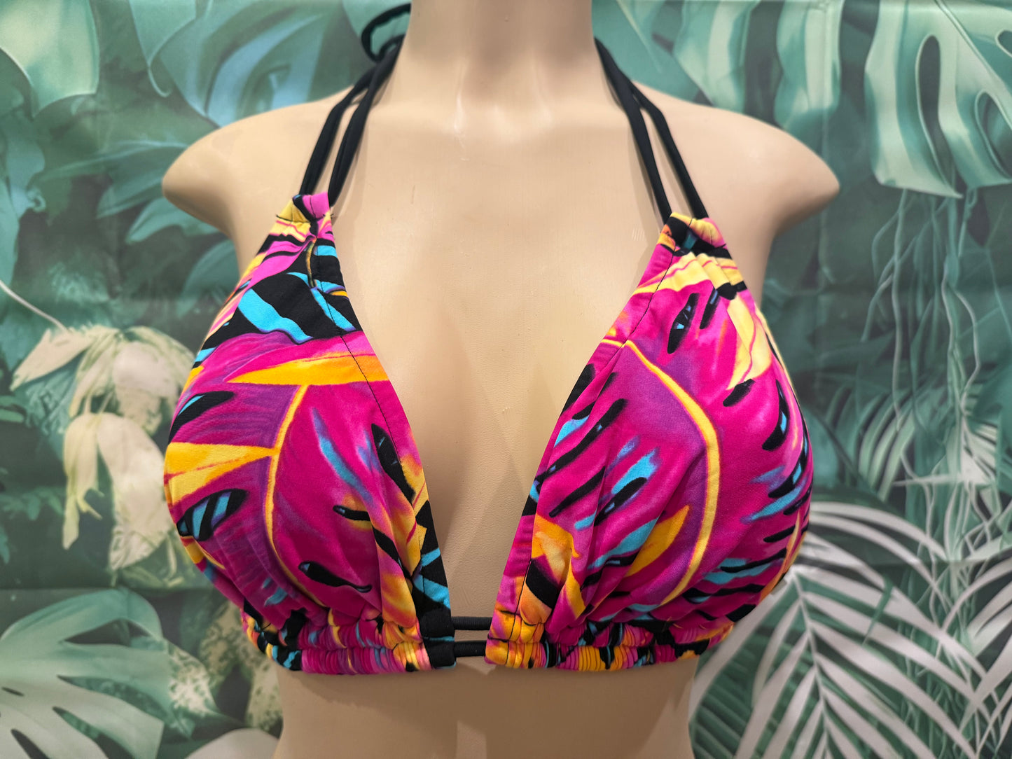 Lolita Double String Top Magenta Black Leafy