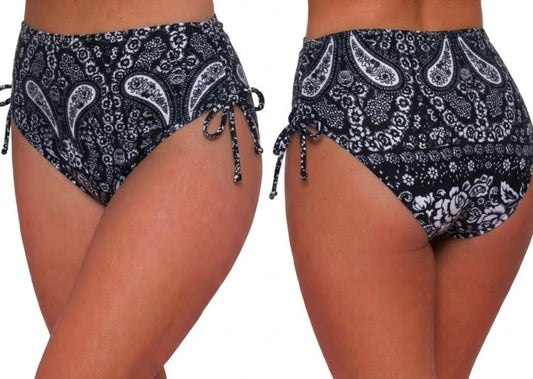 Bermuda Bottoms Black Paisley