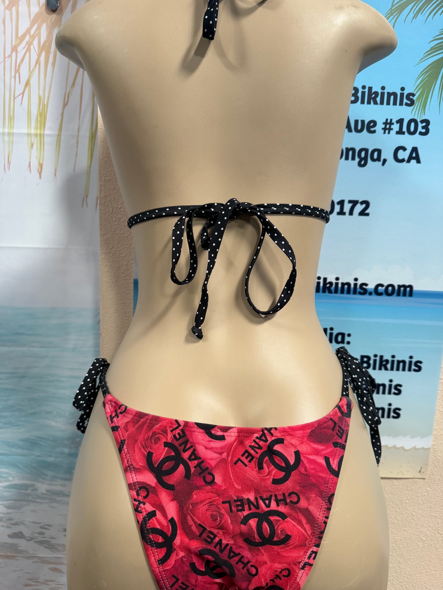Islander Rio Tie Side Bottoms in Designer CC Roses and Polka Dots