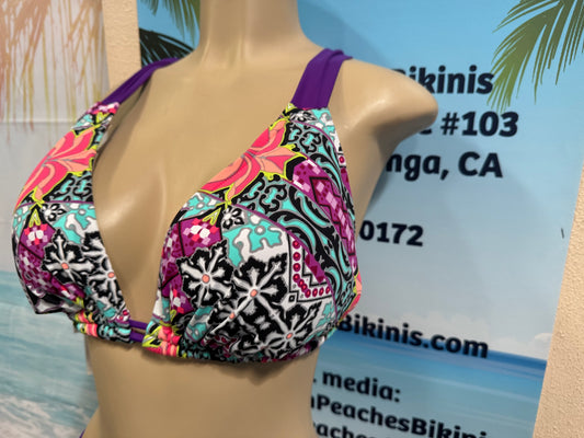 Lola Double String Bikini Top Tribal Island