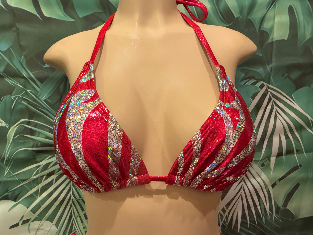 Lyla Triangle Top Pinky Red Swirl