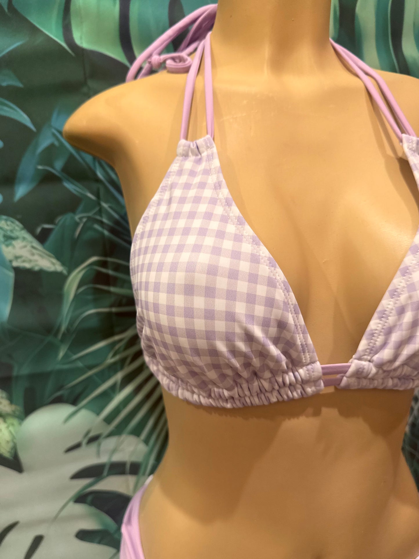 Lolita Double String Top Purple Cowgirl Gingham