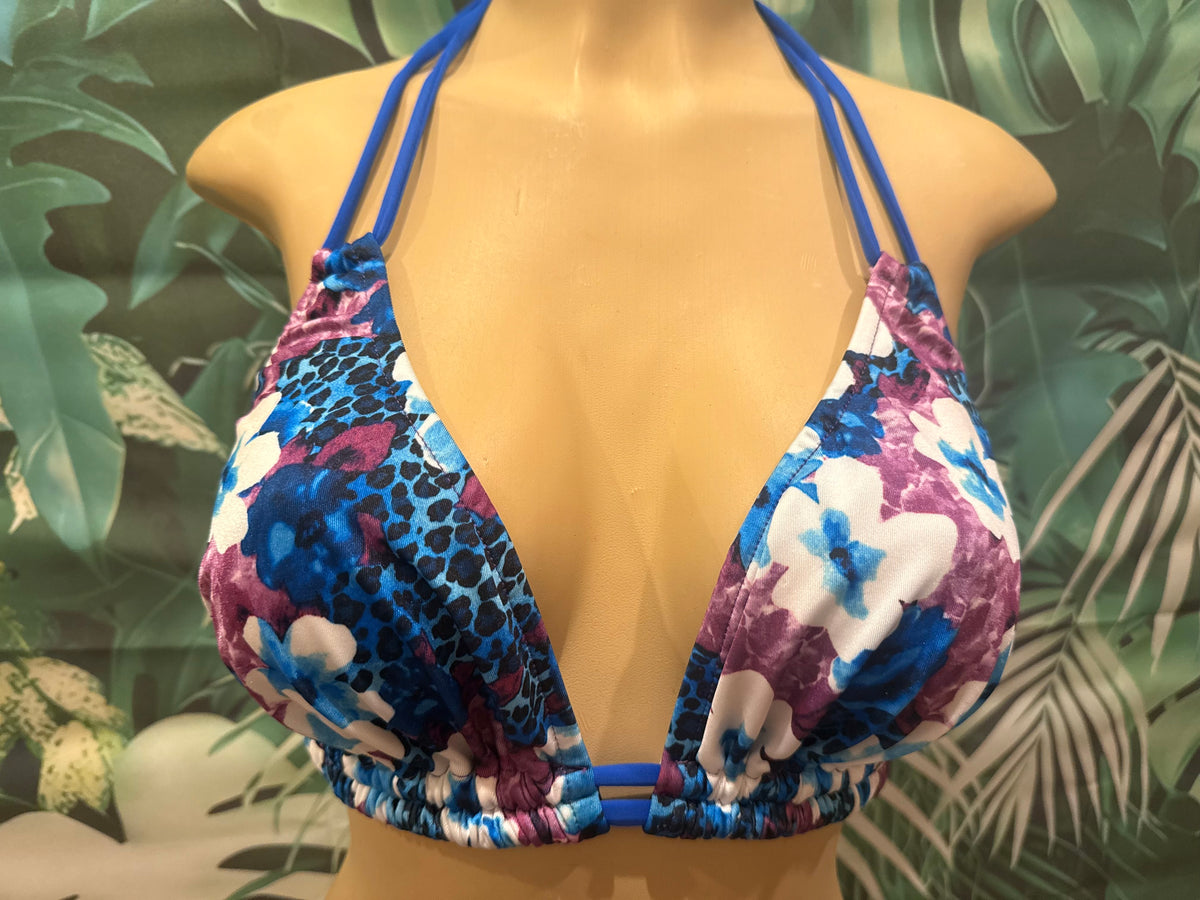 Lolita Double String Top Purple Blue Hibiscus