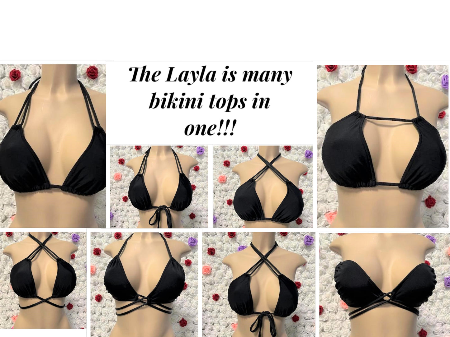 Layla Triangle Top Solid Black