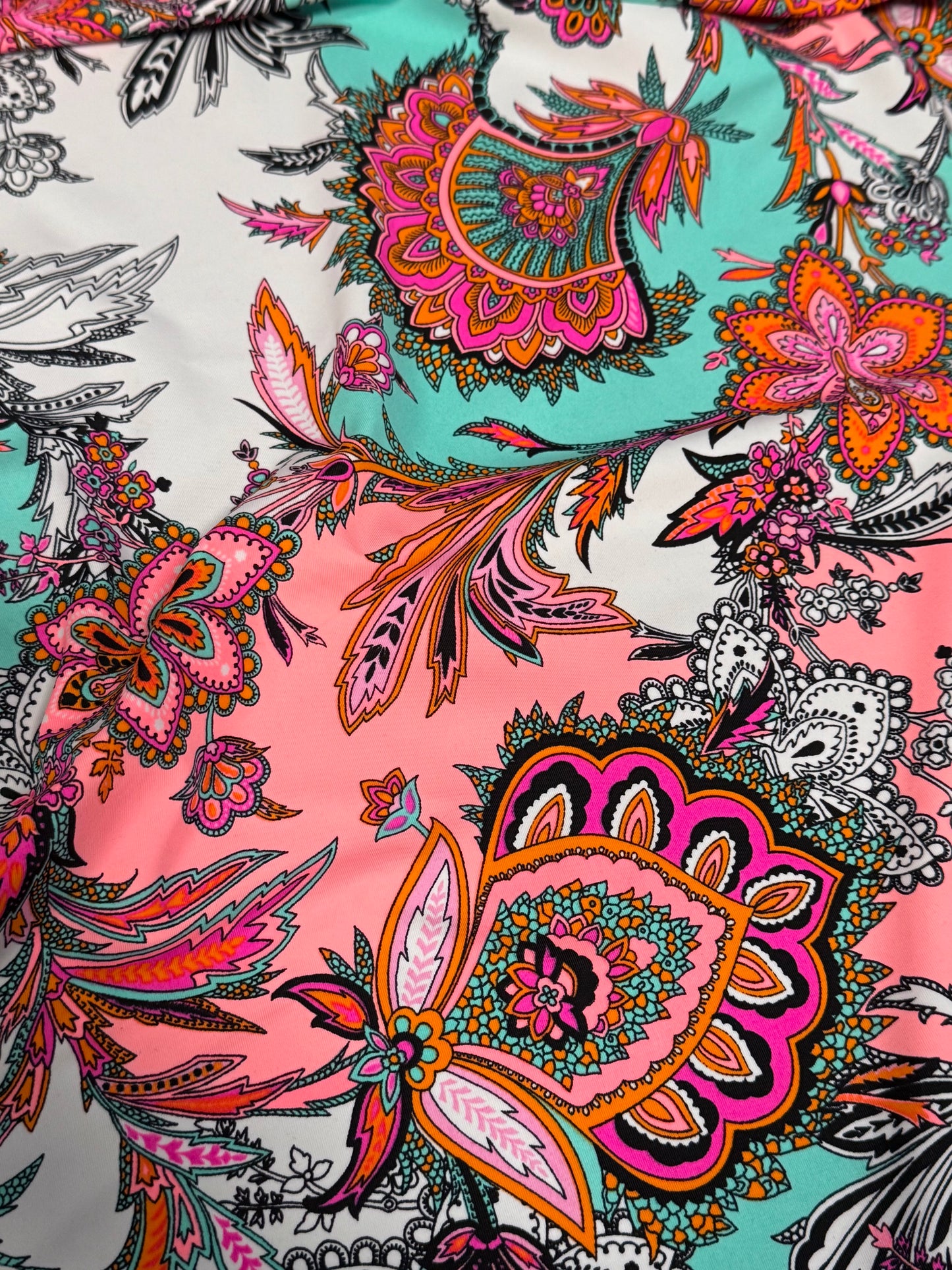Cabo Tie Side Bottoms Peachy Mint Paisley