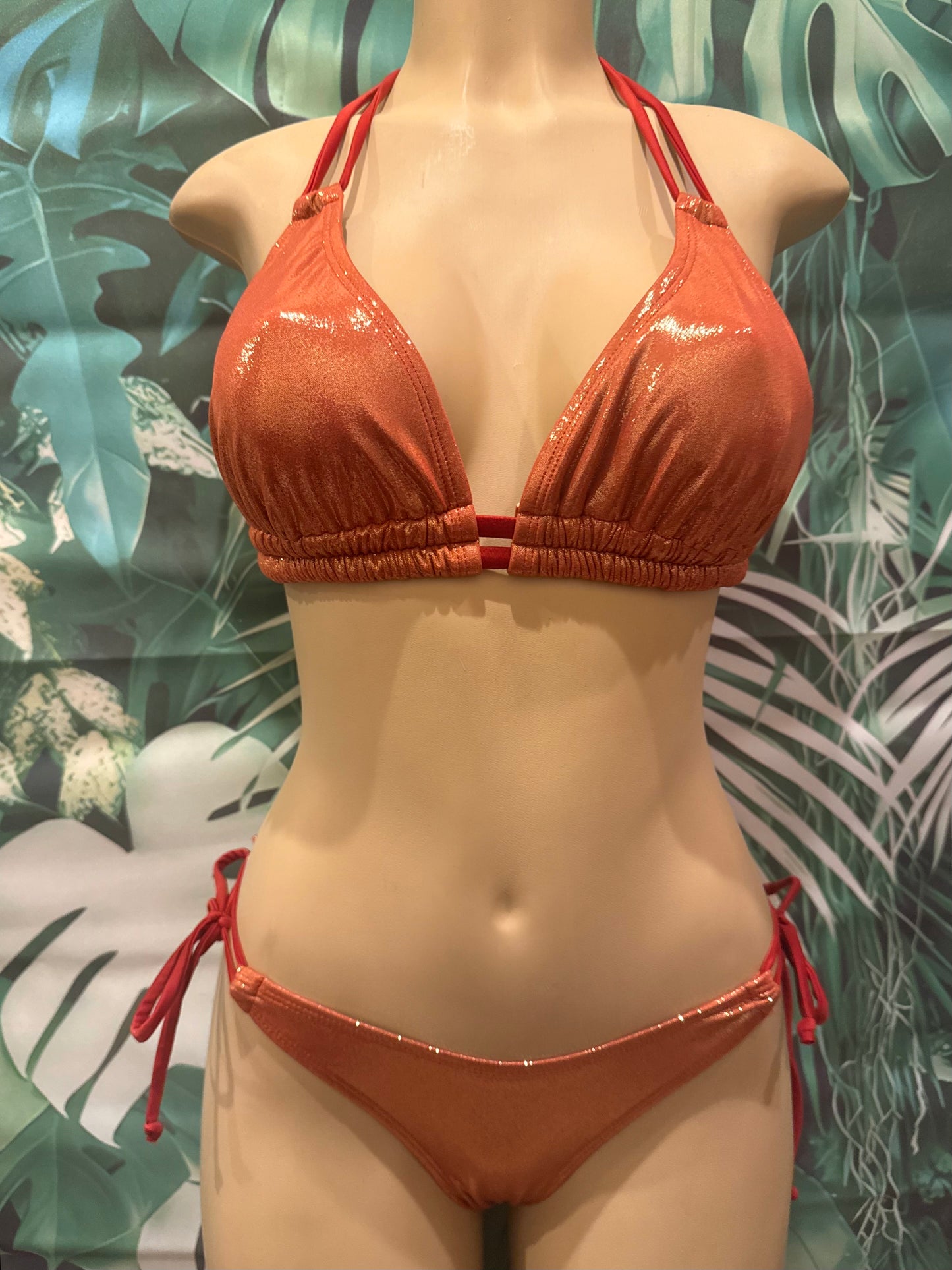 Cabo Tie Side Bottoms Copper Glitter Bomb