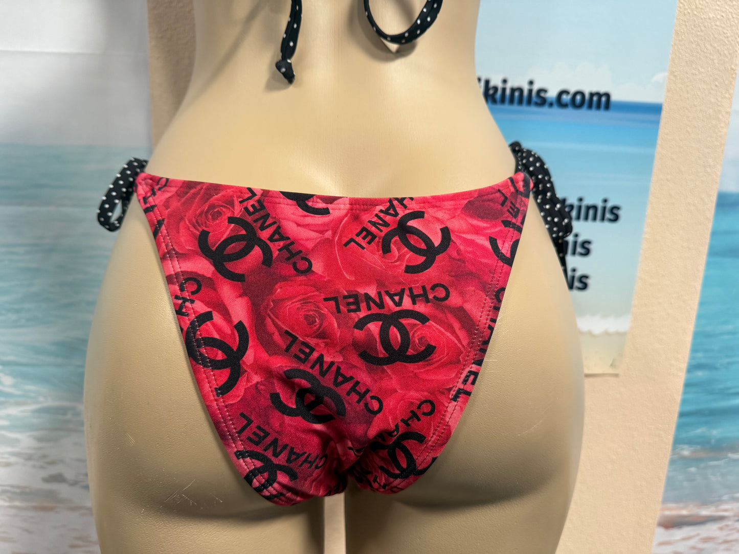 Islander Rio Tie Side Bottoms in Designer CC Roses and Polka Dots