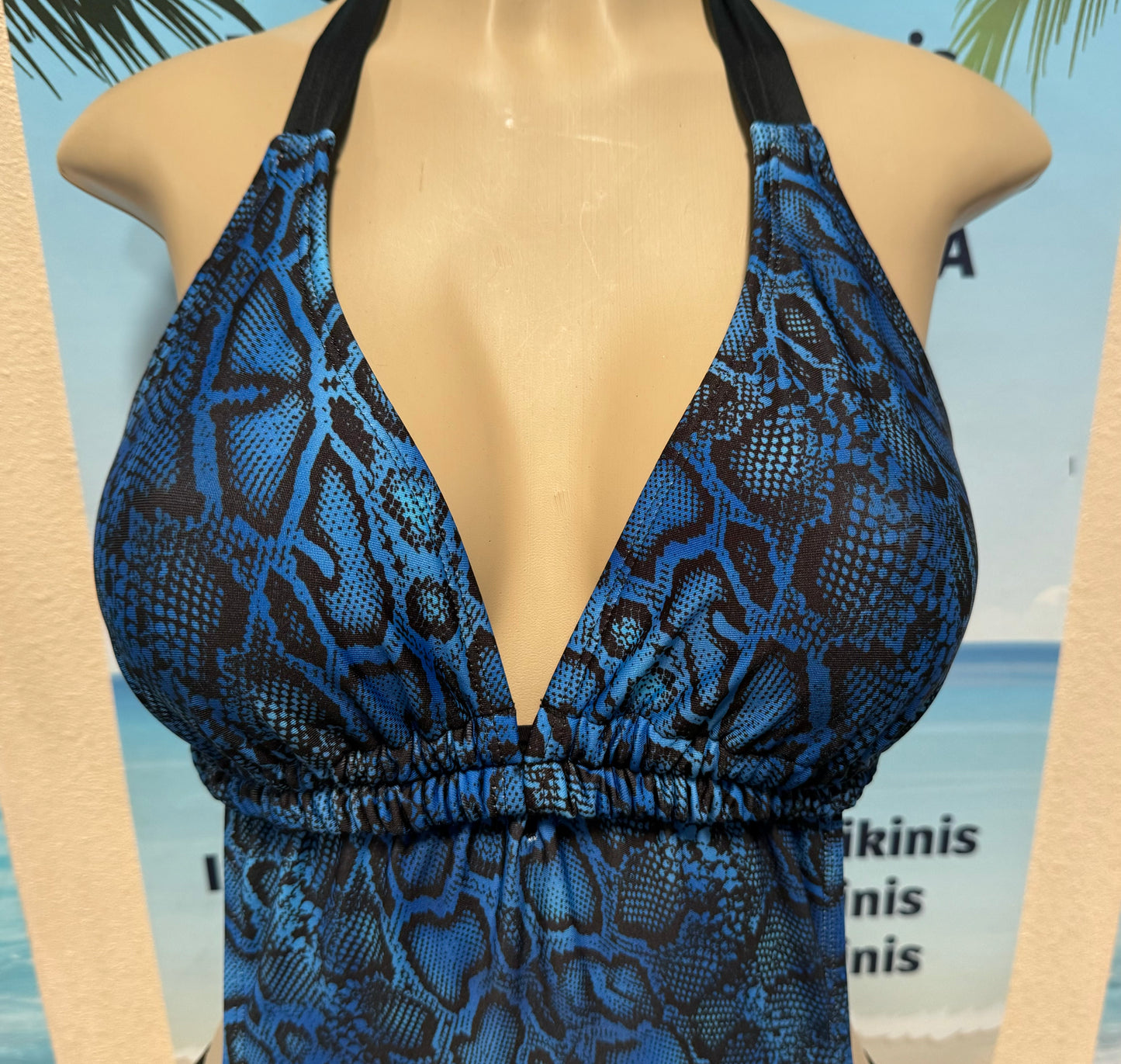 Newport Monokini Blue Black Snakeskin