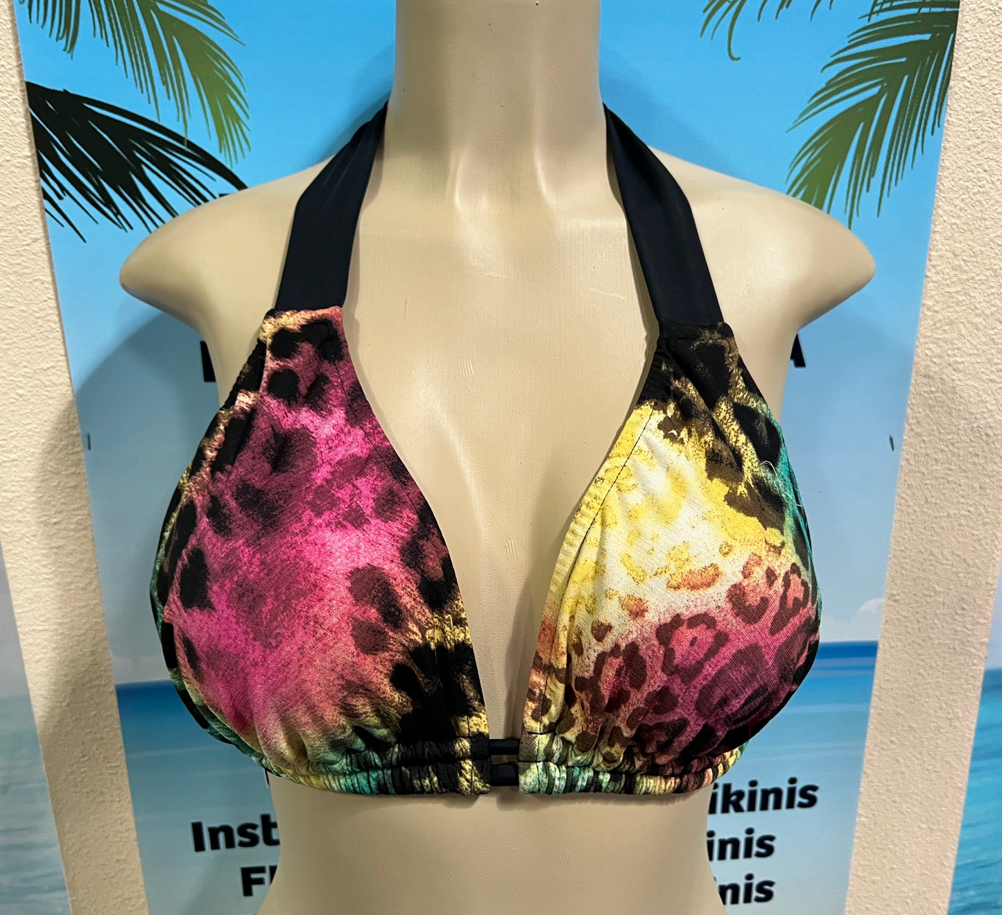 Lola Double String Bikini Top Ombre Cheetah