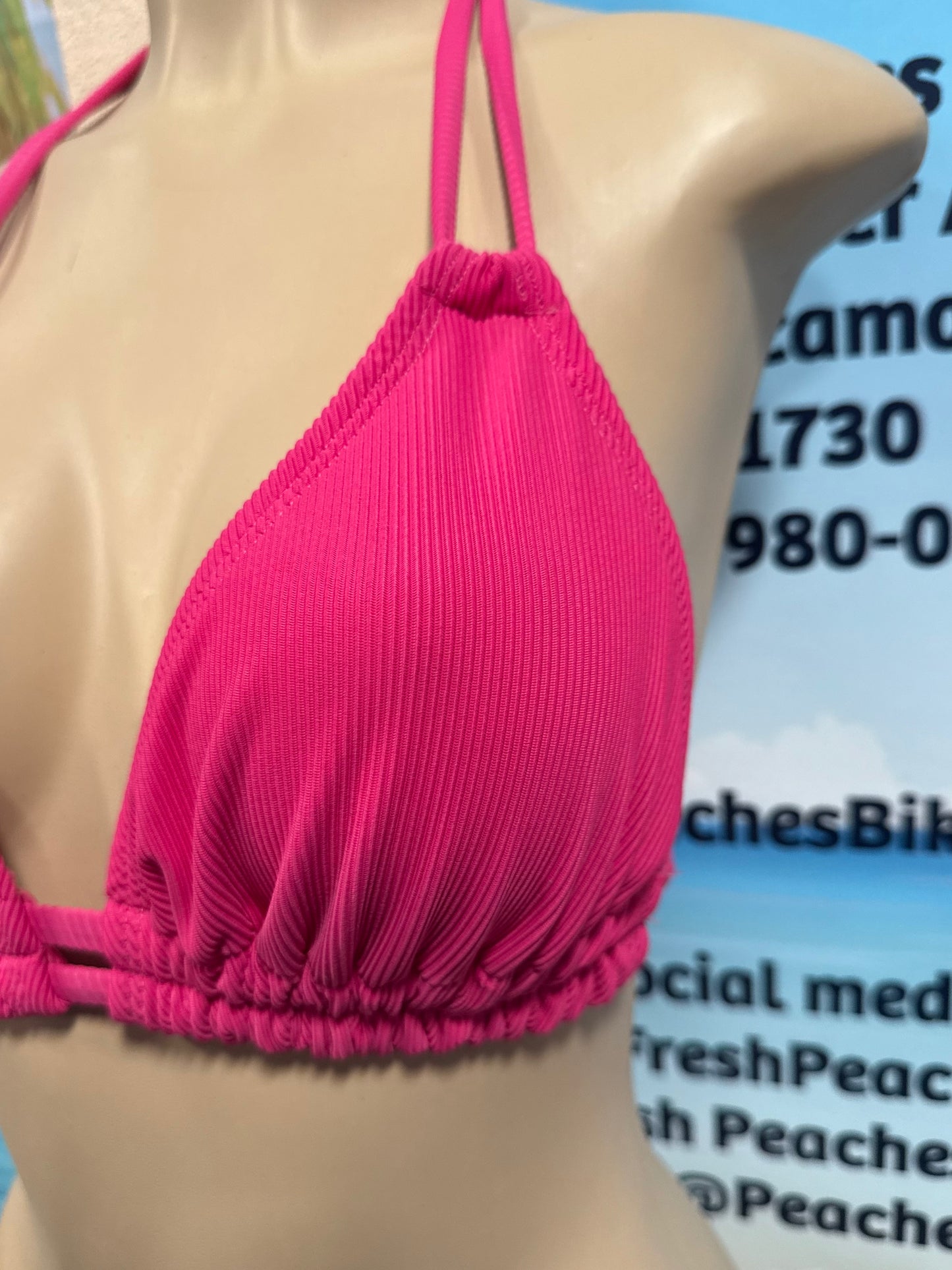 Lolita Double String Top Cherry Blossom Pink Ribbed