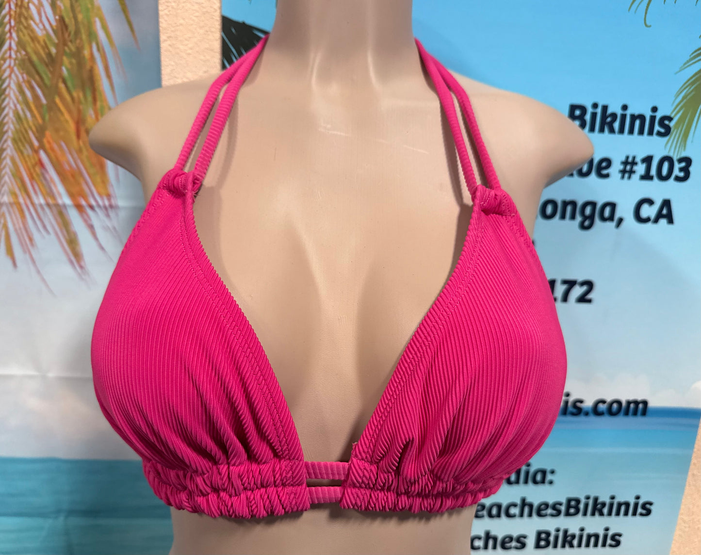 Lolita Double String Top Cherry Blossom Pink Ribbed