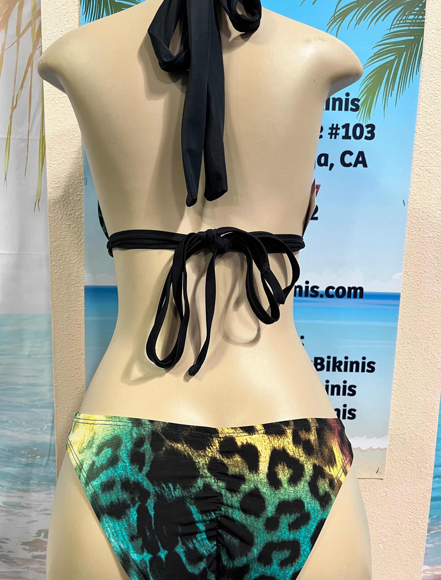 Lola Double String Bikini Top Ombre Cheetah