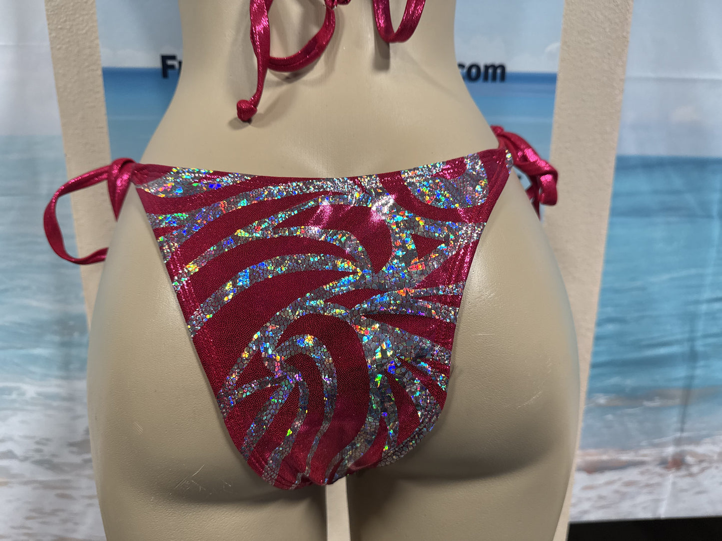 Islander Rio Tie Side Bottoms in Pinky Red Swirl
