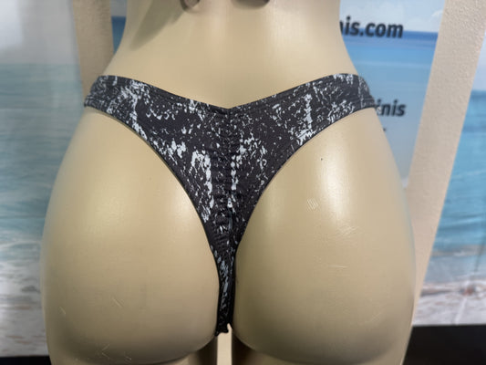 Thong Bottoms in Grey Mamba Snakeskin