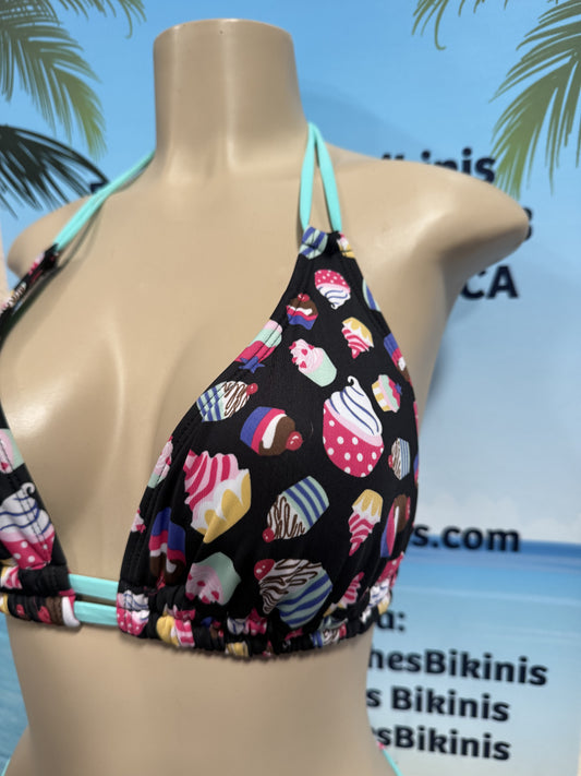 Lolita Double String Bikini Top Mint Cupcakes