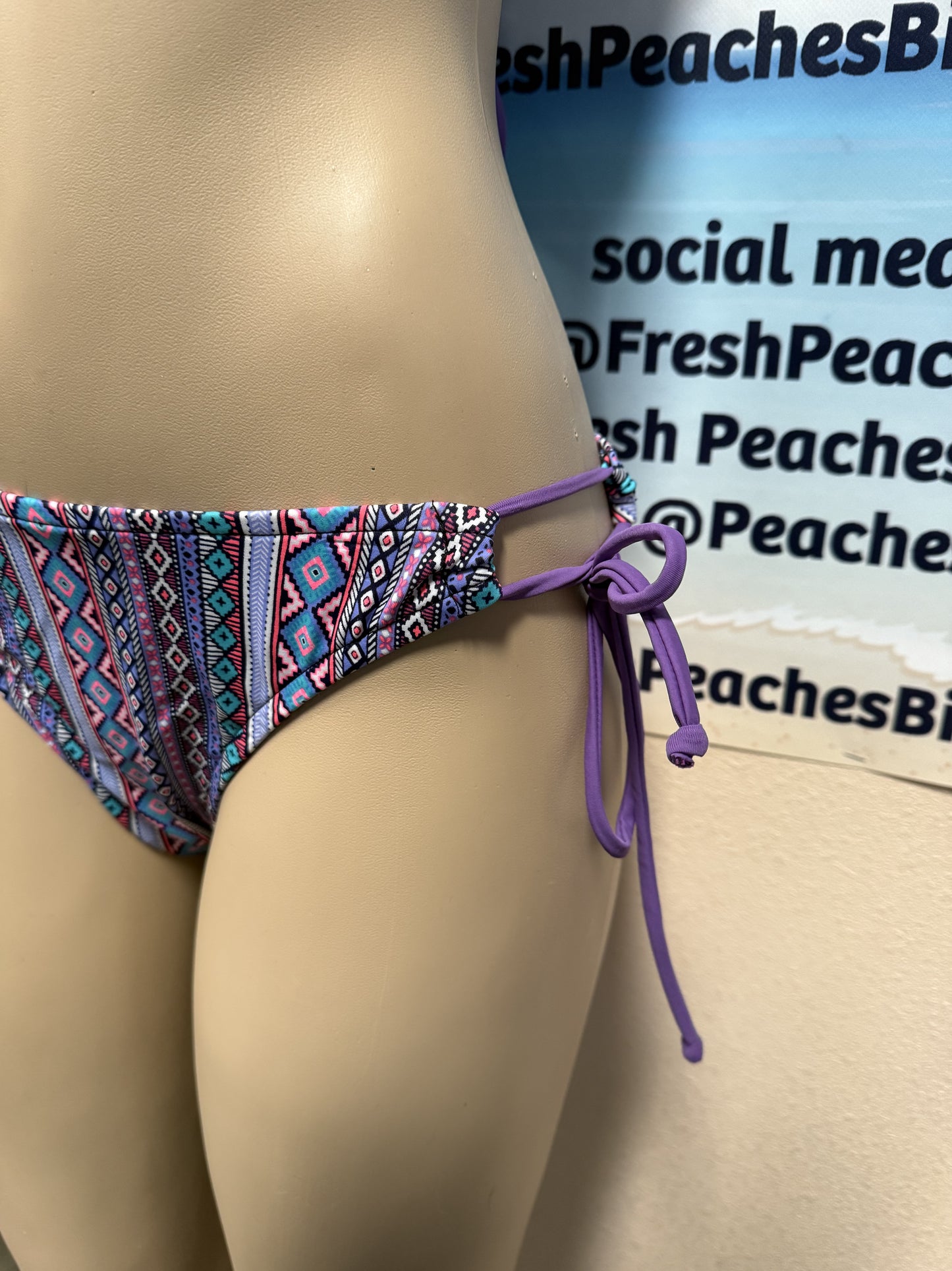 Cabo Tie Side Bottoms Lavender Aztec