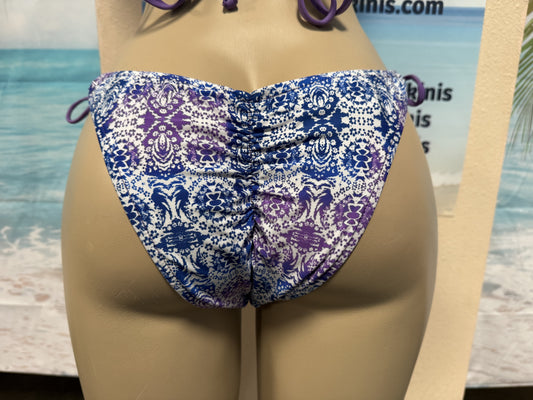 Cabo Tie Side Bottoms Purple Blue Print