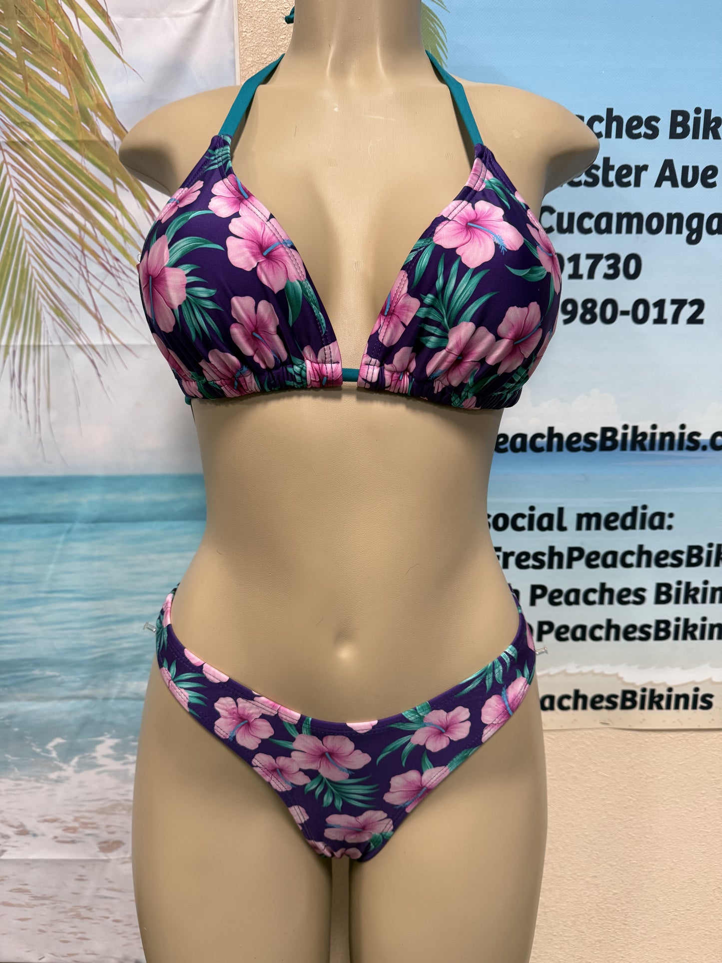 Lyla Triangle Top Plum Plumeria