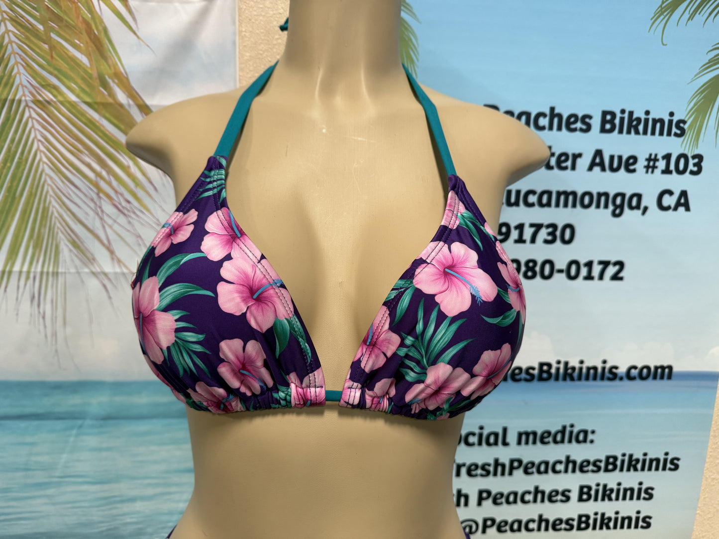 Lyla Triangle Top Plum Plumeria