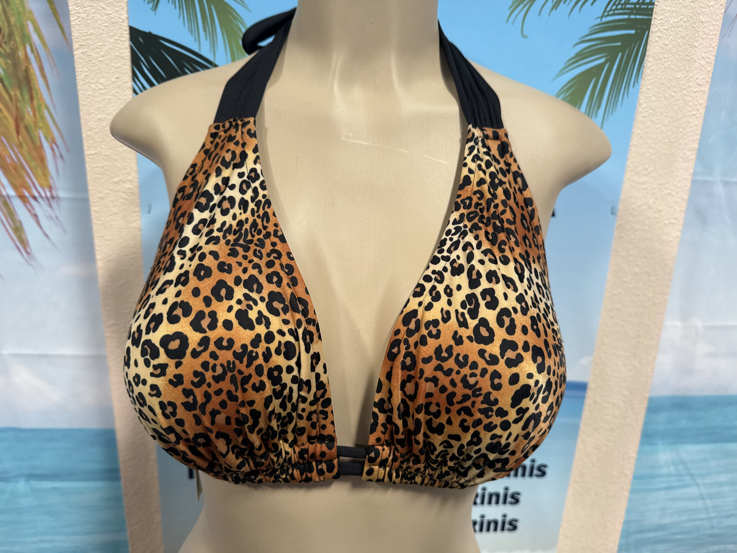 Lola Double String Bikini Top Baby Cheetah