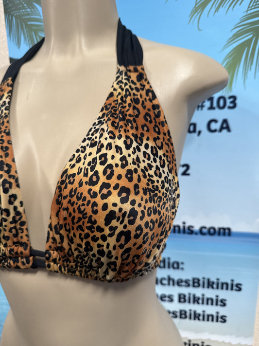 Lola Double String Bikini Top Baby Cheetah