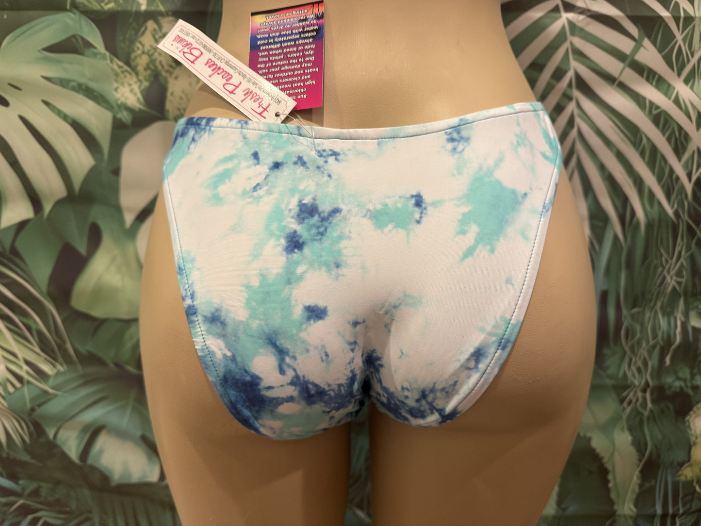 Exuma Bottoms Teal Turquoise Tie Dye