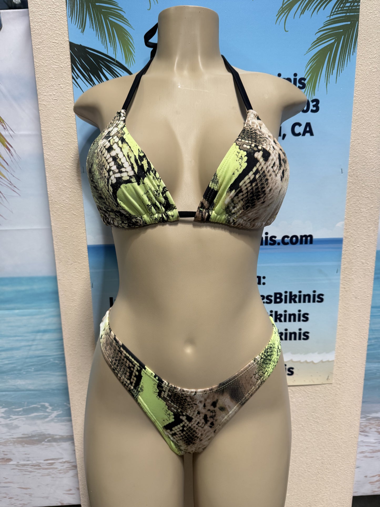 Lyla Triangle Top Amazon Snakeskin