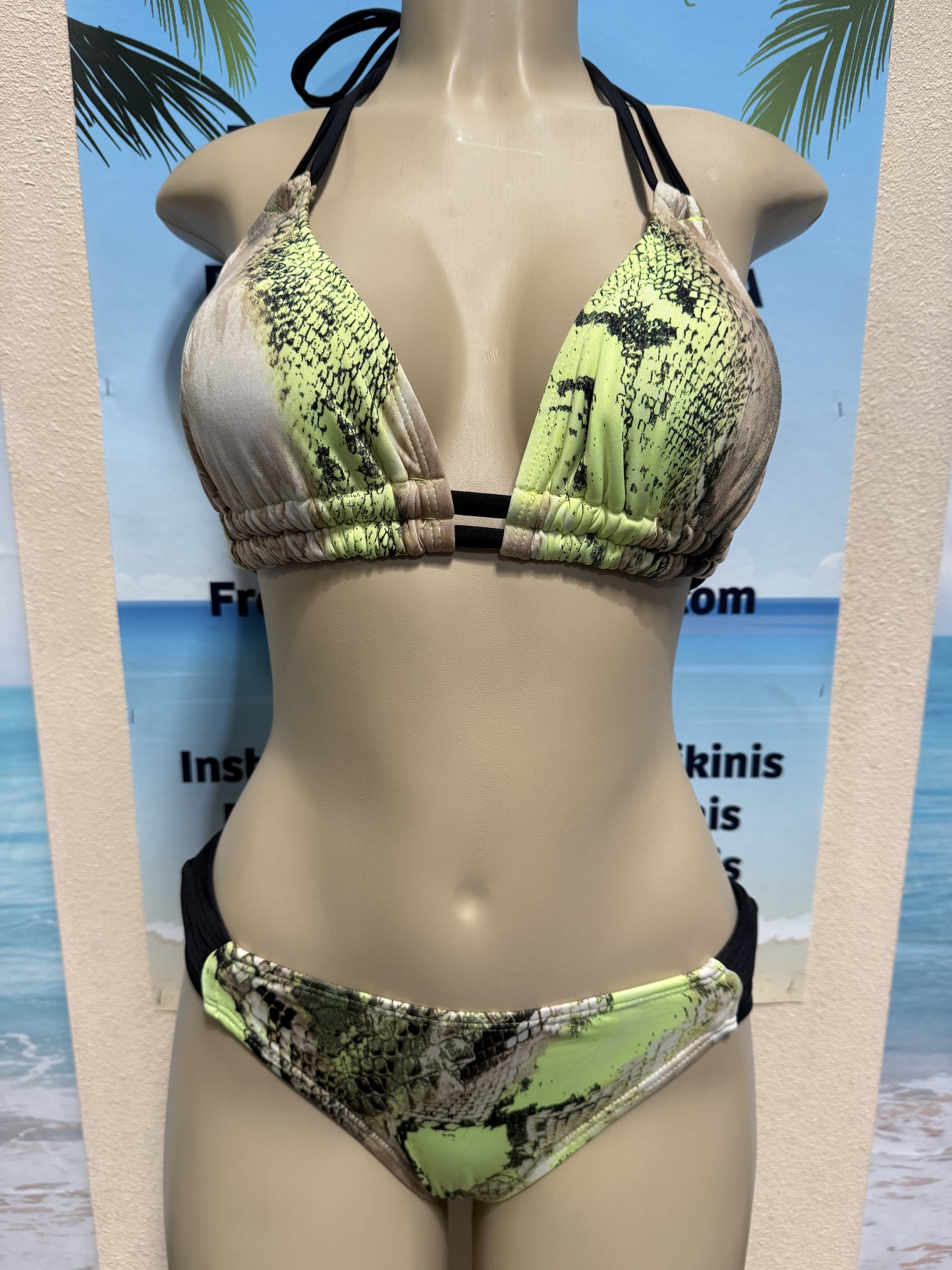 Lolita Double String Top in Amazon Snakeskin