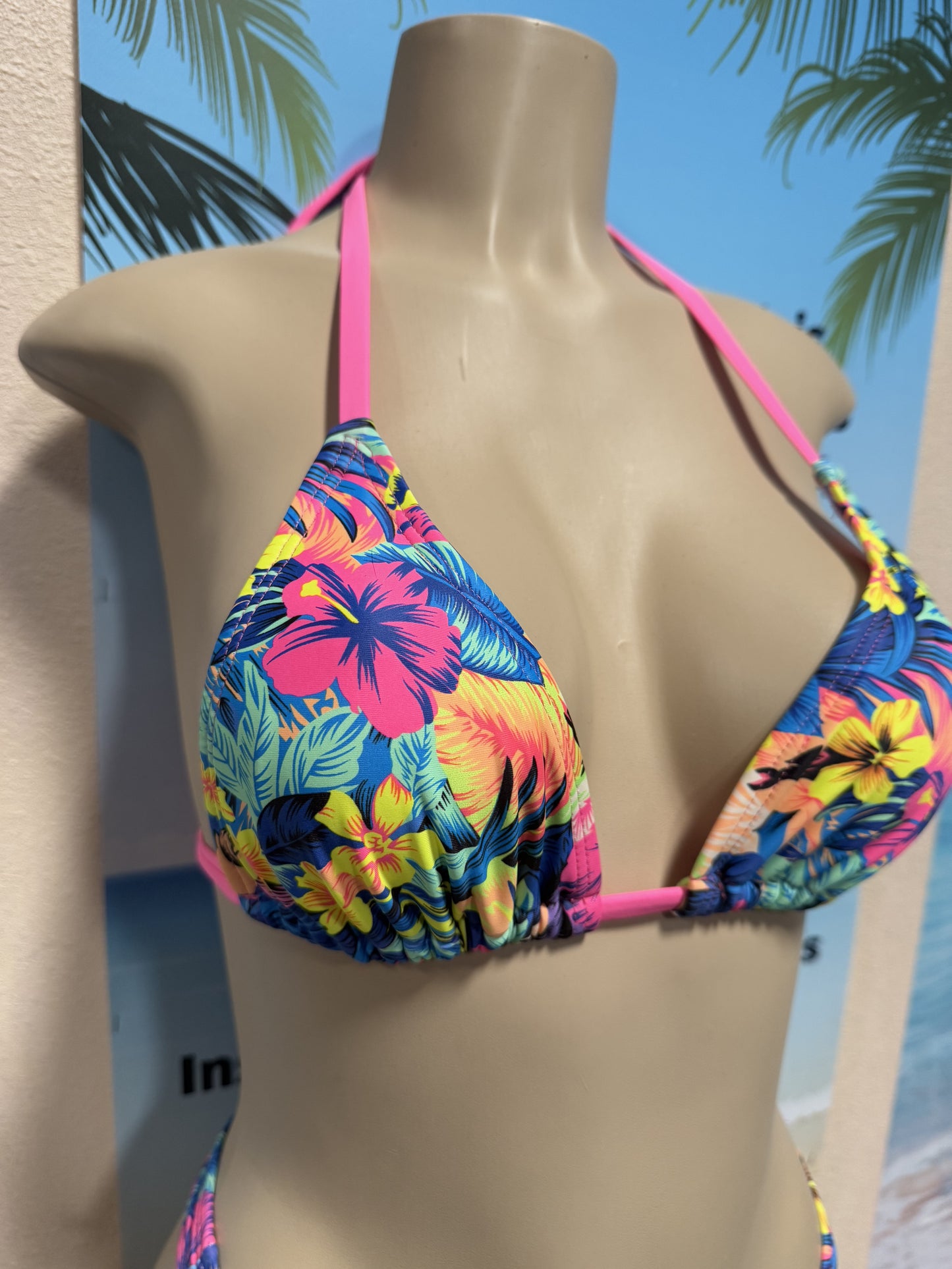 Lyla Triangle Top Neon Luau