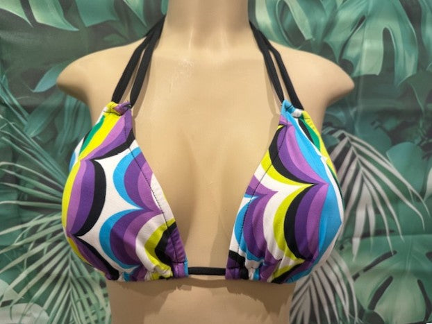 Layla Triangle Top Purple Black Wavy