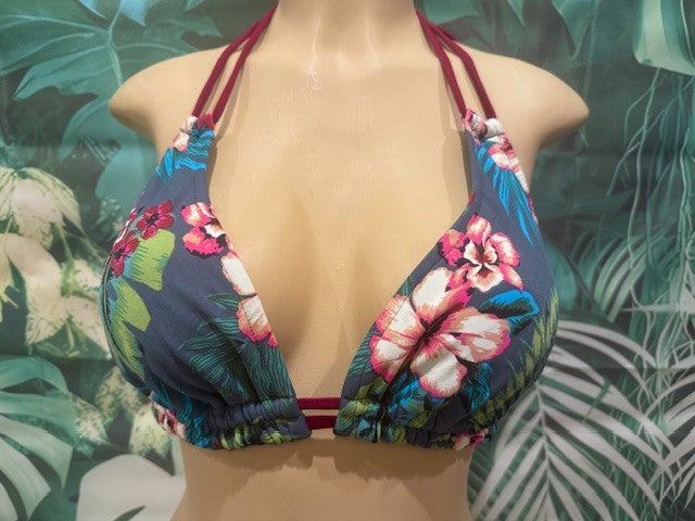 Lolita Double String Top Olive and Wine Tropical