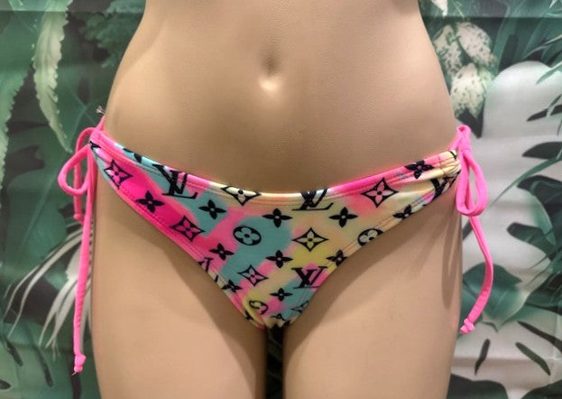Cabo Tie Side Bottoms LV Pink Turquoise