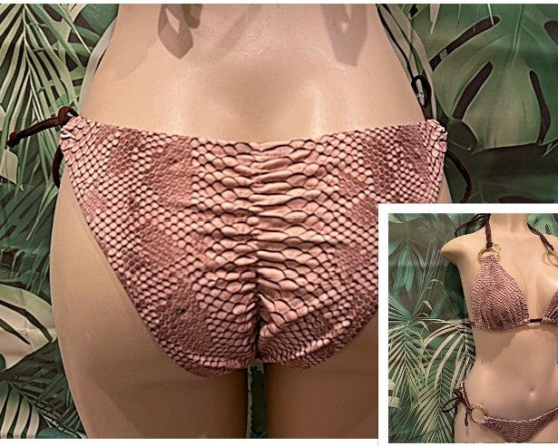 Cabo Tie Side Bottoms Sedona Snakeskin with Rings