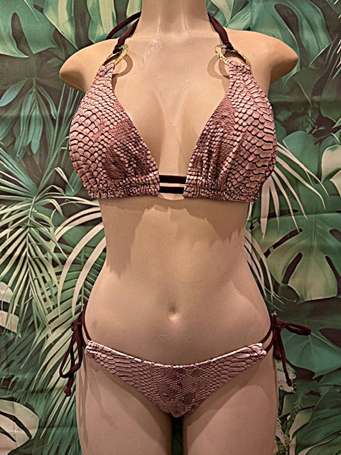 Lolita Double String Bikini Top Sedona Snakeskin