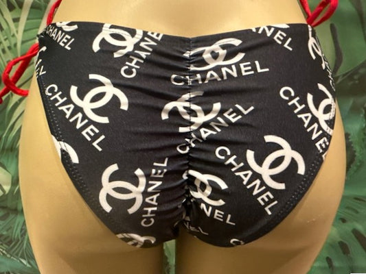 Cabo Tie Side Bottoms Designer CC Black White Red