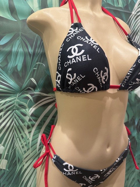 Layla Triangle Top Designer CC Black White Red