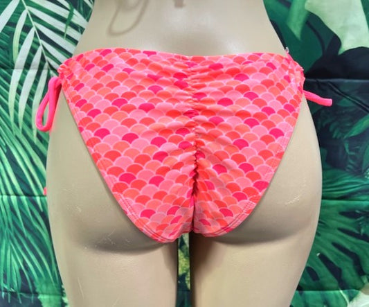 Cabo Tie Side Bottoms Neon Coral Mermaid