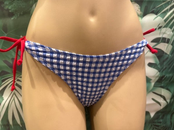 Cabo Tie Side Bottoms Dorothy Gingham Red Bow