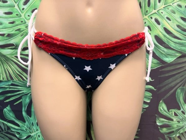 SALE Cabo Tie Side Bottoms USA Stars