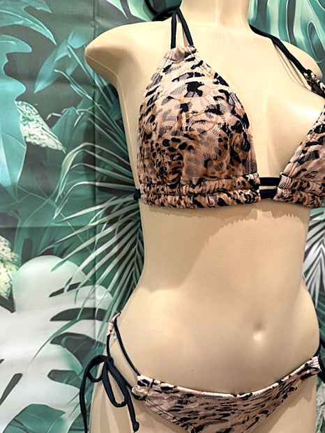Lolita Double String Bikini Top Leopard Nakey