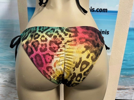 Cabo Tie Side Bottoms Ombre Cheetah