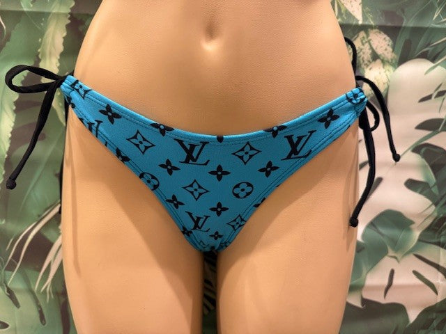 Cabo Tie Side Bottoms LV Turquoise Black
