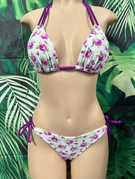 Cabo Tie Side Bottoms Violet Roses