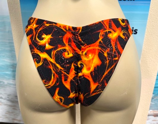 Cali Bottoms Black and Orange Flames