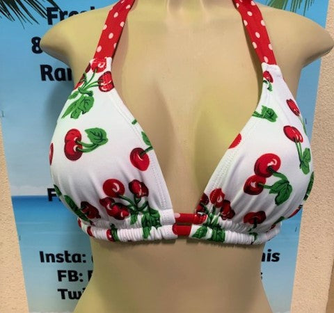 SALE Lola Double String Bikini Top Cherry Dots