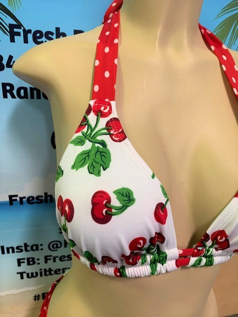 SALE Lola Double String Bikini Top Cherry Dots