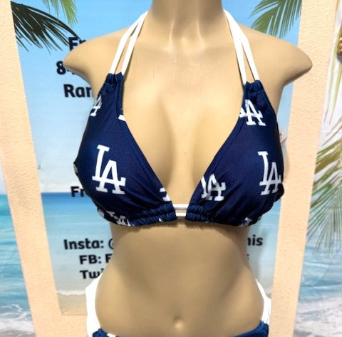 Lolita Double String Bikini Top LA Dodgers