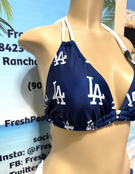 Lolita Double String Bikini Top LA Dodgers