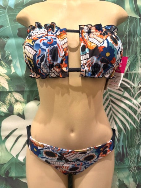 Paradise Bikini Bottoms Blue Sugar Skulls
